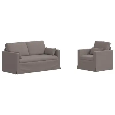 vidaXL Kavč 2 pcs Taupe