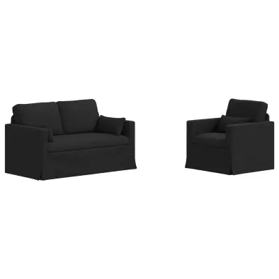 vidaXL Kavč 2 pcs Črna Splošne dimenzije: 139 x 78 x 80 cm (Š x G x V)