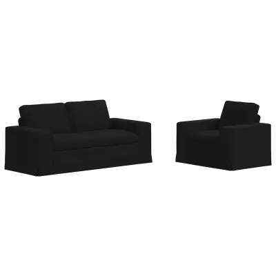 vidaXL Kavč 2 pcs Črna Splošne dimenzije: 182 x 80 x 82 cm (Š x G x V)