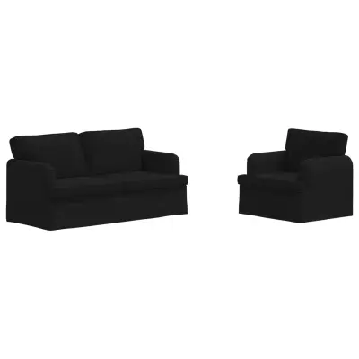 vidaXL Kavč 2 pcs Črna Splošne dimenzije: 162 x 80 x 85 cm (Š x G x V)