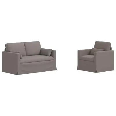 vidaXL Kavč 2 pcs Taupe