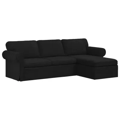vidaXL Kavč Črna Splošne dimenzije: 245 x 138 x 80 cm (Š x G x V)