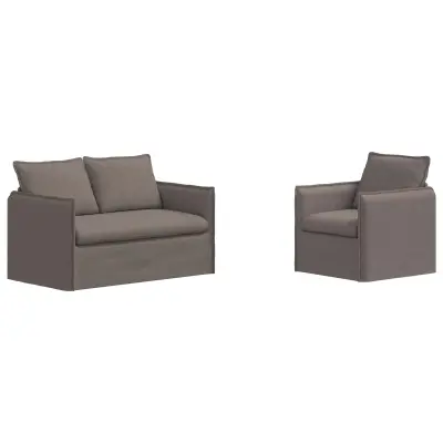 vidaXL Kavč 2 pcs Taupe