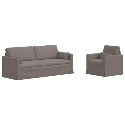 vidaXL Kavč 2 pcs Taupe