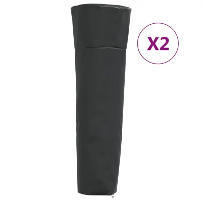 vidaXL Prevleka za grelnik 2 kosa stožec črna 86x47x241 cm 420D oxford