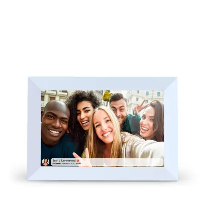 PRIXTON Digitalni fotoalbum Prado HD z WiFi in mobilno aplikacijo, 10,1-palčni zaslon na dotik, 1 GB RAM / 16 GB, bela barva