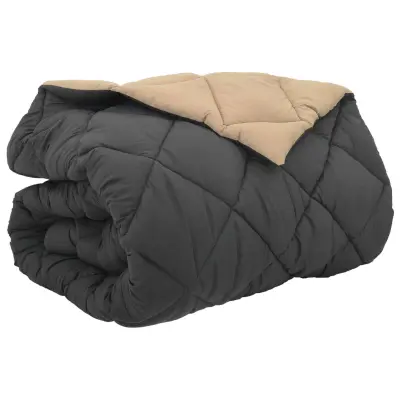 vidaXL Zimska posteljnina Antracita in taupe 220 x 260 cm Mikrovlakna