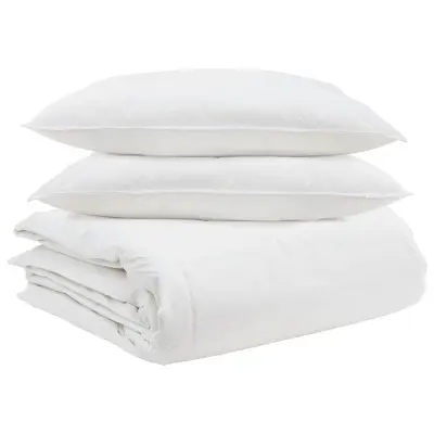 vidaXL Komplet odej z blazino 3 pcs Bela Perje