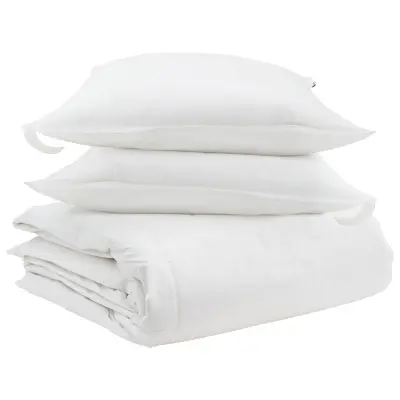 vidaXL Komplet odej z blazino 3 pcs Bela Perje