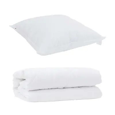 vidaXL Komplet odej z blazino 2 pcs Bela Mikrofibra