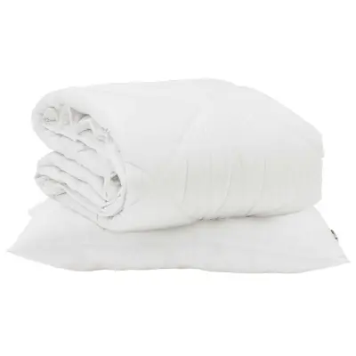vidaXL Poletna odeja z blazino 2 pcs Bela Mikrovlakna