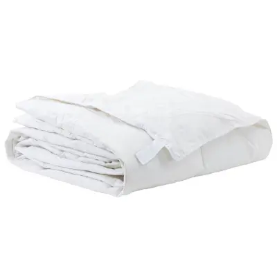 vidaXL Odeja Bela 240 x 220 cm Perje