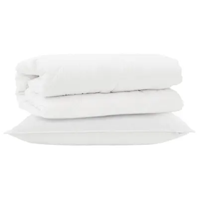 vidaXL Komplet odej z blazino 2 pcs Bela Mikrofibra