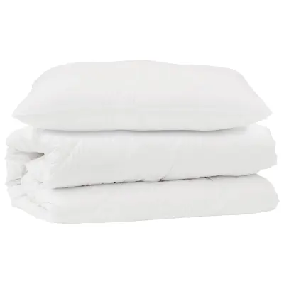 vidaXL Komplet odej z blazino 2 pcs Bela Mikrofibra