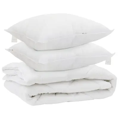vidaXL odeja za vse sezone z blazino 3 pcs Bela Mikrovlakna