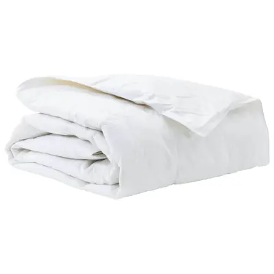 vidaXL Odeja Bela 140 x 220 cm Perje