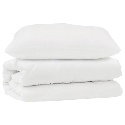 vidaXL Komplet odej z blazino 2 pcs Bela Mikrofibra