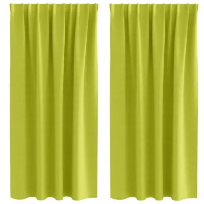 vidaXL Zavese za zatemnitev z obroči 2 pcs Zelena 175 x 140 cm