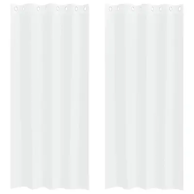 vidaXL Voile zavesa z zavesami 2 pcs Bela 245 x 140 cm Poliester