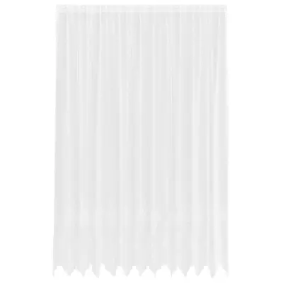 vidaXL Čipkasta Zavesa z zavesami Bela 300 x 300 cm Poliester