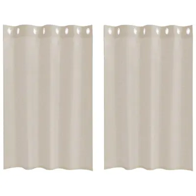 vidaXL Voile zavesa z zavesami 2 pcs Peščena 140 x 140 cm Poliester