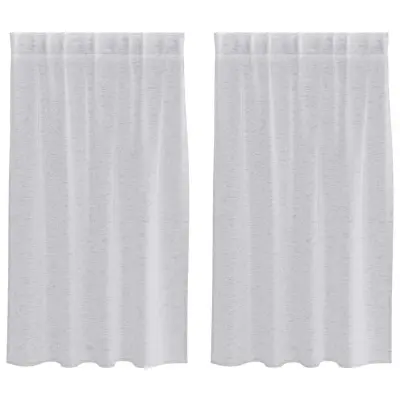 vidaXL Voile zavesa 2 pcs Svetlo siva 140 x 140 cm Poliester