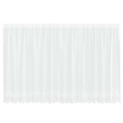 vidaXL Čipkasta Zavesa z zavesami Bela 180 x 400 cm Poliester