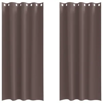 vidaXL Zavese za zatemnitev z obroči 2 pcs Temno rjava 245 x 140 cm