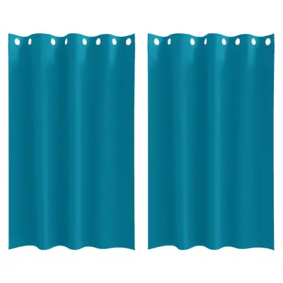 vidaXL Zavese za zatemnitev z obroči 2 pcs Turkizna 175 x 140 cm