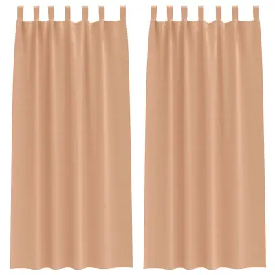 vidaXL Zavese za zatemnitev z obroči 2 pcs Svetlo rjava 245 x 140 cm