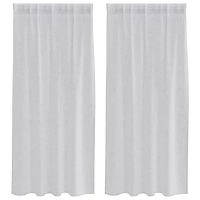 vidaXL Voile zavesa 2 pcs Svetlo siva 175 x 140 cm Poliester