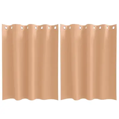 vidaXL Zavese za zatemnitev z obroči 2 pcs Svetlo rjava 140 x 140 cm