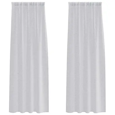 vidaXL Voile zavesa 2 pcs Svetlo siva 245 x 140 cm Poliester