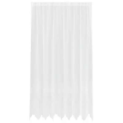 vidaXL Čipkasta Zavesa z zavesami Bela 240 x 200 cm Poliester
