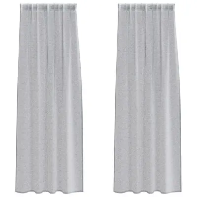 vidaXL Voile zavesa z zavesami 2 pcs Temno siva 260 x 140 cm Poliester