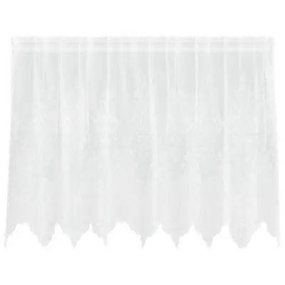 vidaXL Čipkasta Zavesa z zavesami Bela 100 x 200 cm Poliester