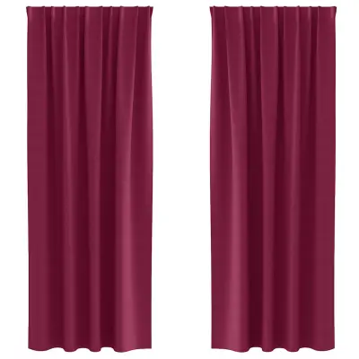 vidaXL Zavese za zatemnitev z obroči 2 pcs Vinorodna rdeča