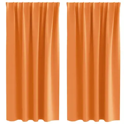 vidaXL Zavese za zatemnitev z obroči 2 pcs Oranžna 175 x 140 cm