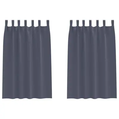 vidaXL Zavese za zatemnitev z obroči 2 pcs Antracit 175 x 140 cm