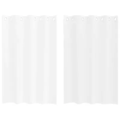 vidaXL Voile zavesa z zavesami 2 pcs Bela 140 x 140 cm Poliester