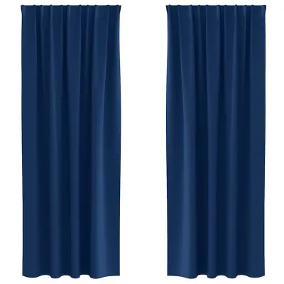 vidaXL Zavese za zatemnitev z obroči 2 pcs Temno modra 225 x 140 cm