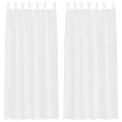 vidaXL Voile zavesa z zavesami 2 pcs Bela 260 x 140 cm Poliester
