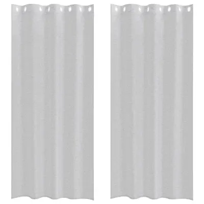 vidaXL Voile zavesa 2 pcs Svetlo siva 260 x 140 cm Poliester