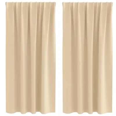 vidaXL Zavese za zatemnitev z obroči 2 pcs krema 175 x 140 cm