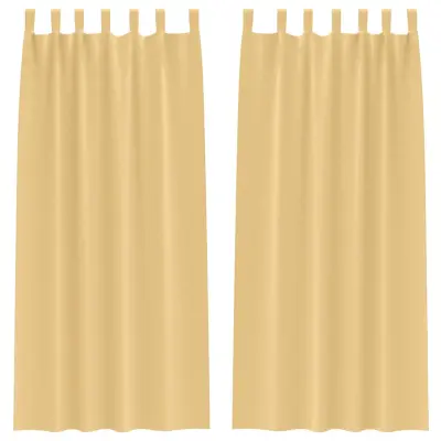 vidaXL Zavese za zatemnitev z obroči 2 pcs Bež 225 x 140 cm Poliester