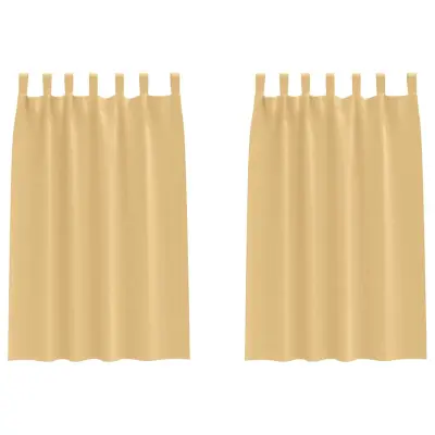 vidaXL Zavese za zatemnitev z obroči 2 pcs Bež 175 x 140 cm Poliester