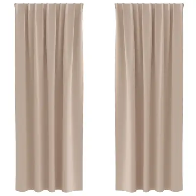 vidaXL Zavese za zatemnitev z obroči 2 pcs Taupe 225 x 140 cm