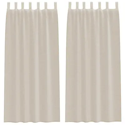 vidaXL Voile zavesa z zavesami 2 pcs Peščena 260 x 140 cm Poliester