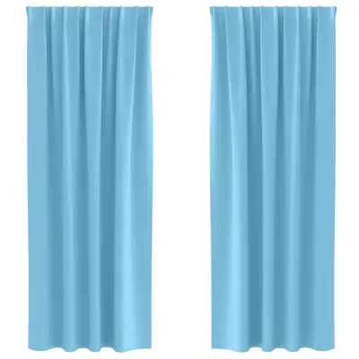 vidaXL Zavese za zatemnitev z obroči 2 pcs Sveta modra 225 x 140 cm