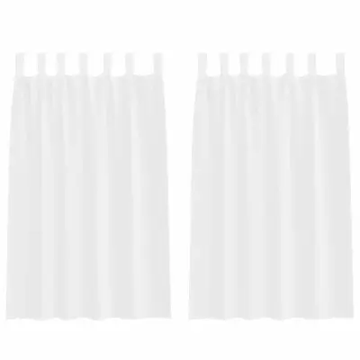 vidaXL Voile zavesa z zavesami 2 pcs Bela 175 x 140 cm Poliester